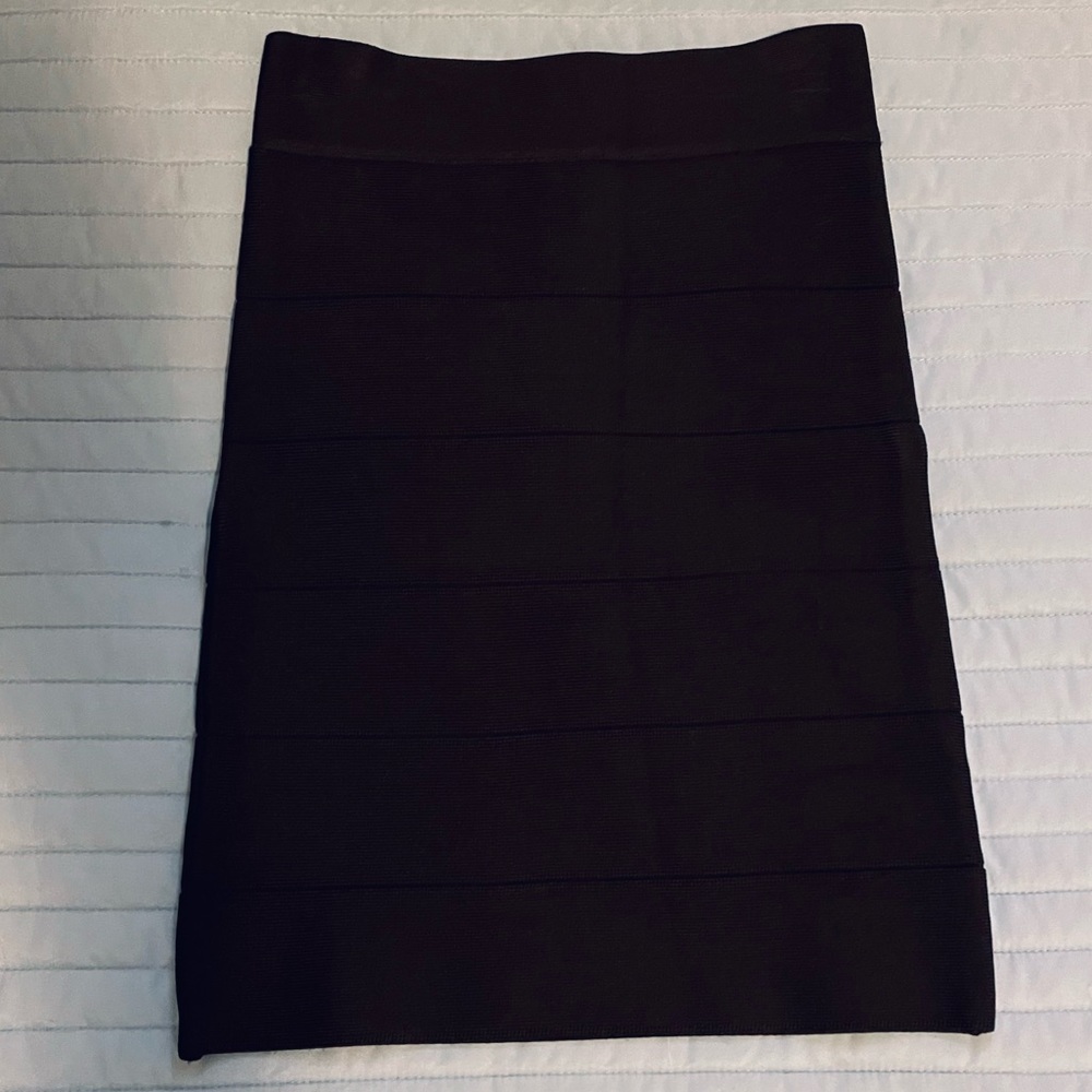 Bebe Ribbed Black Mini Skirt